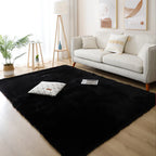 tapis noir shaggy 40x60cm