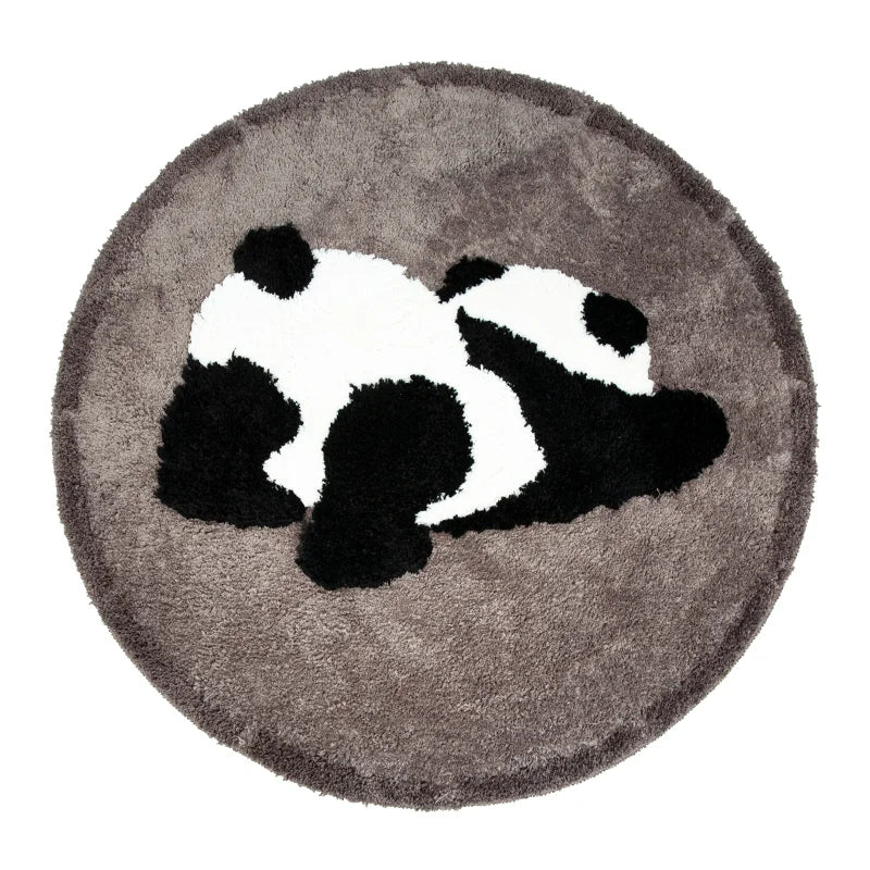 tapis panda rond 80cm