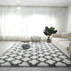tapis poil long blanc 80x120cm