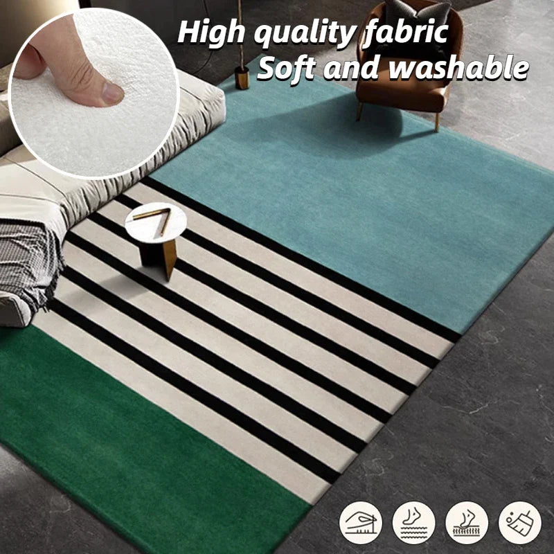 tapis rayé multicolore