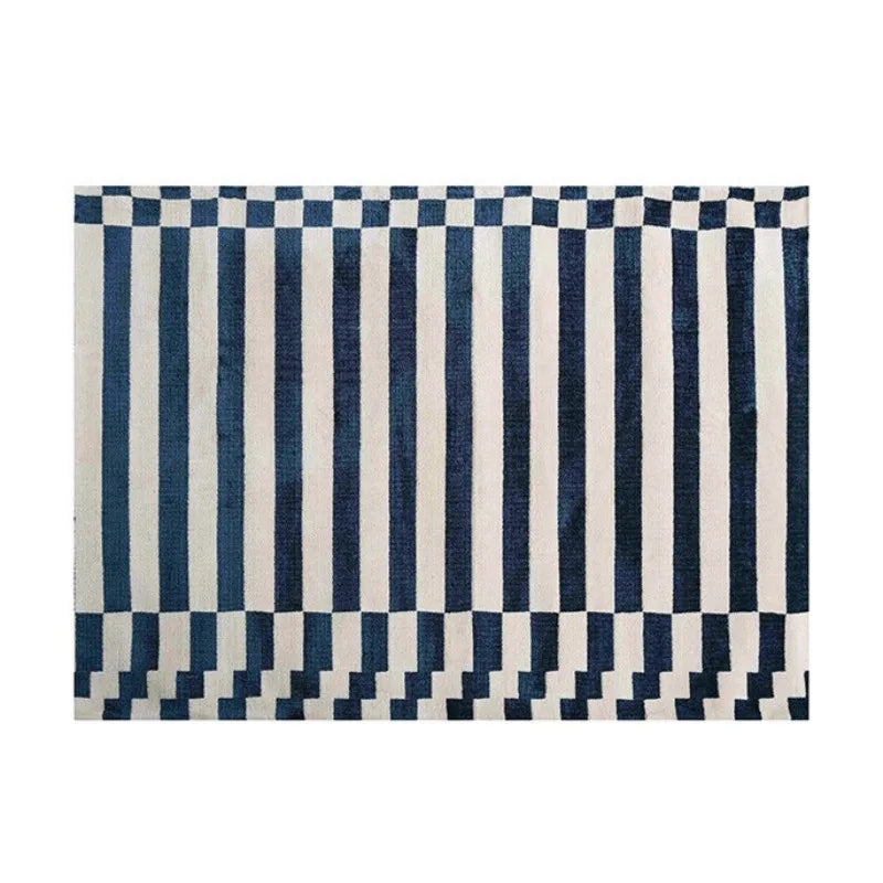 tapis rayé noir et blanc 60x90cm