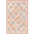 tapis rose fleurs 40x60cm