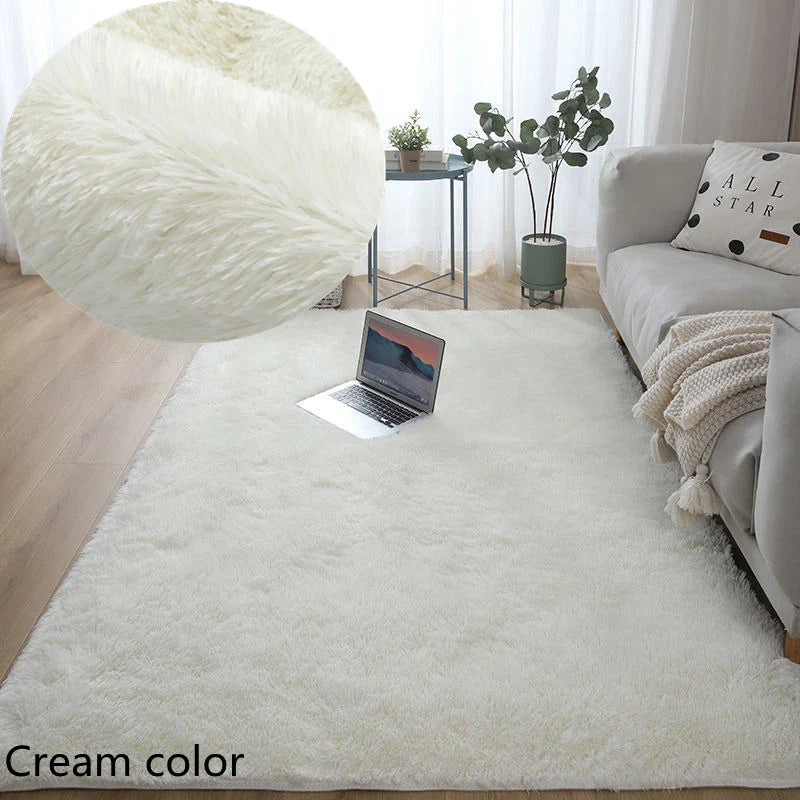 tapis shaggy blanc 40x60cm